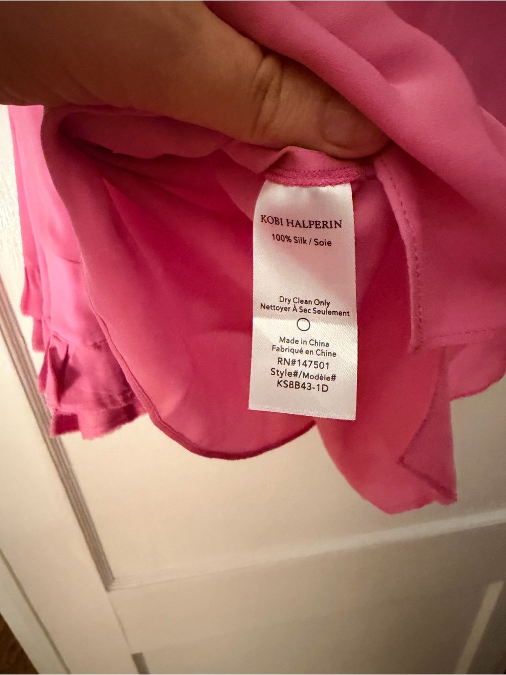 💗 Kobi Halperin 100% Silk Ruffle Sleeve Blouse – Size Medium 💗 - Picture 5 of 5